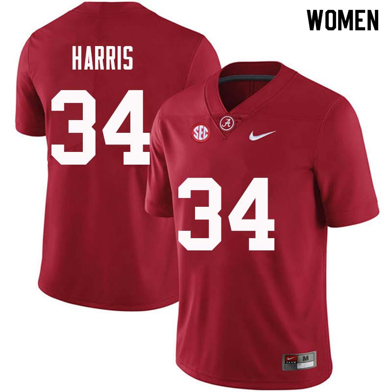 Alabama Crimson Tide Women's Damien Harris #34 Crimson NCAA Nike Authentic Stitched College Football Jersey QX16L10WD